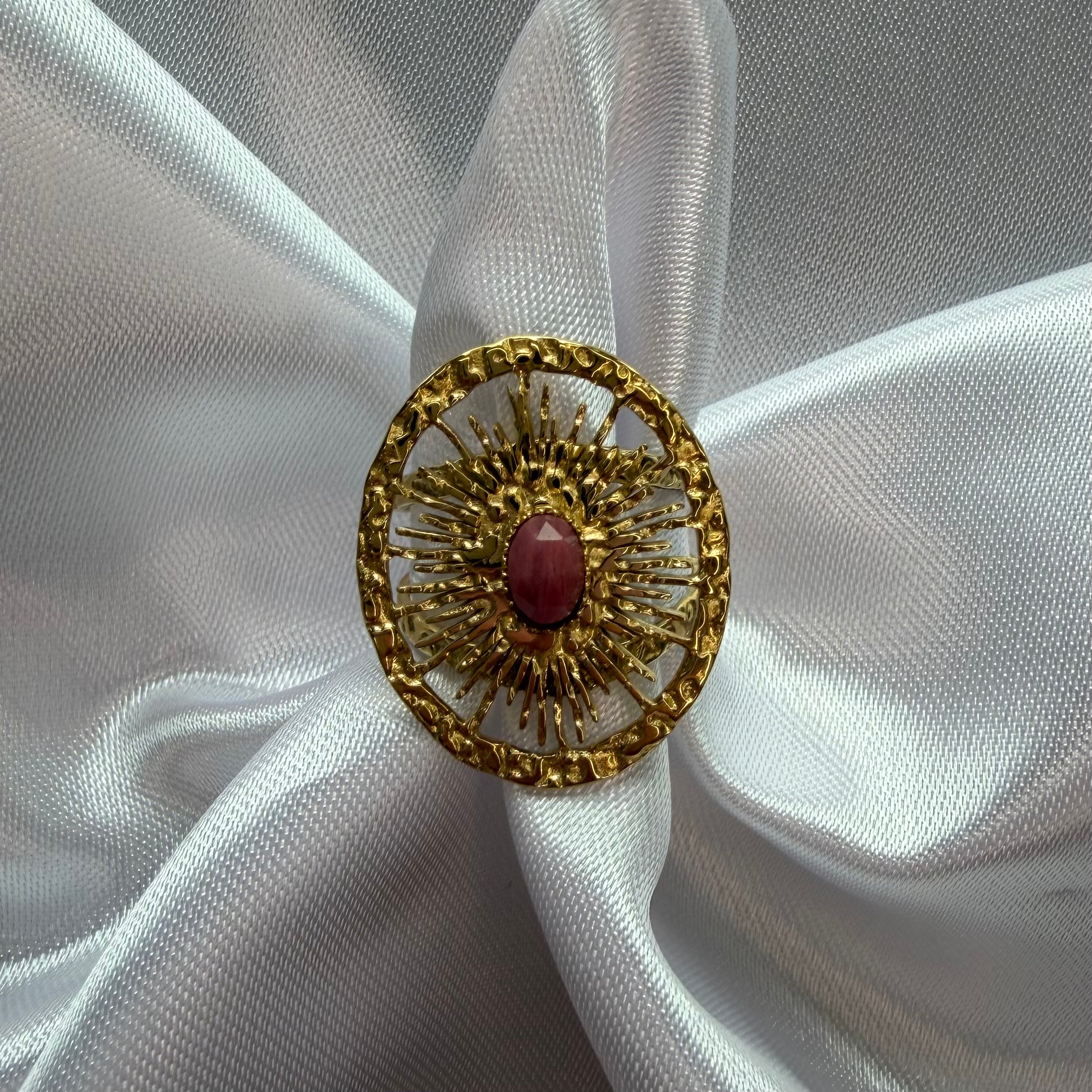 Roze Round Twister | Ring