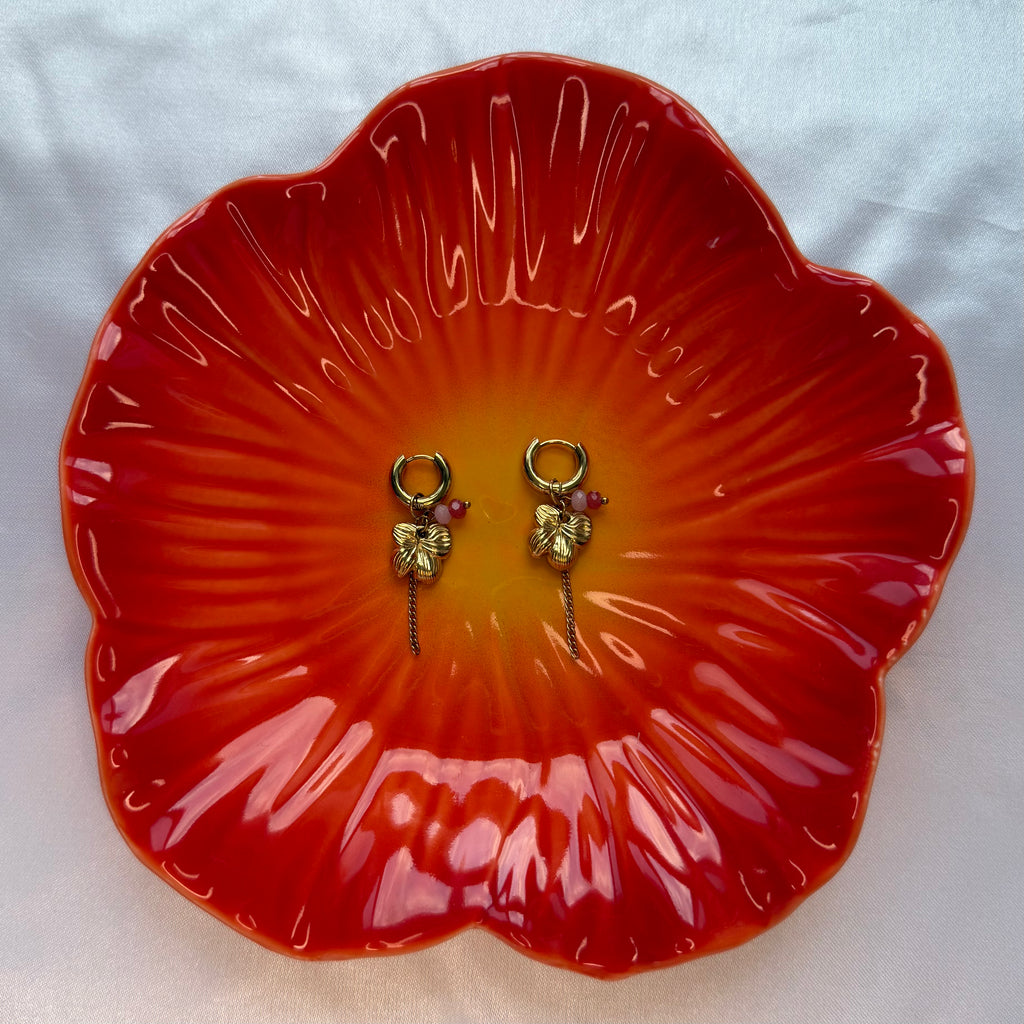 Roze Flower | Oorbellen