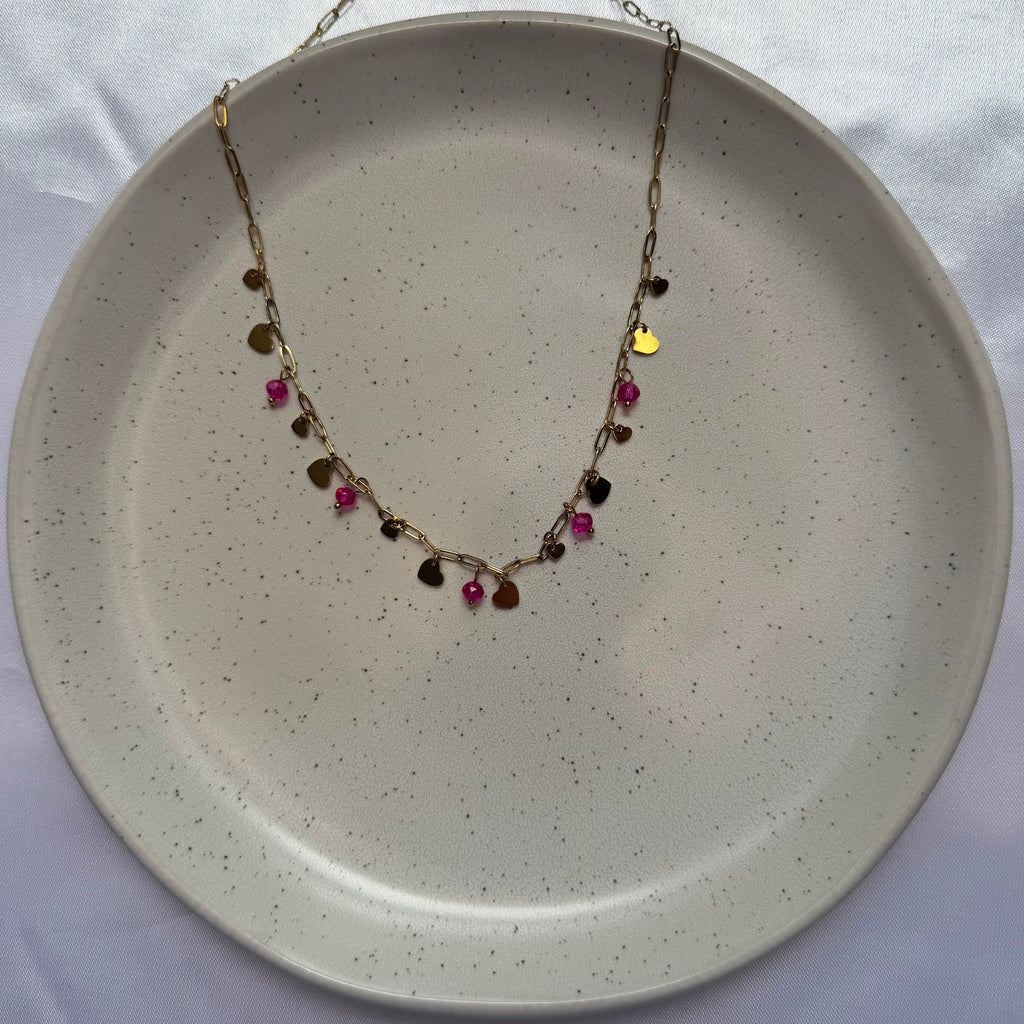 Roze Hartjes Heart | Ketting