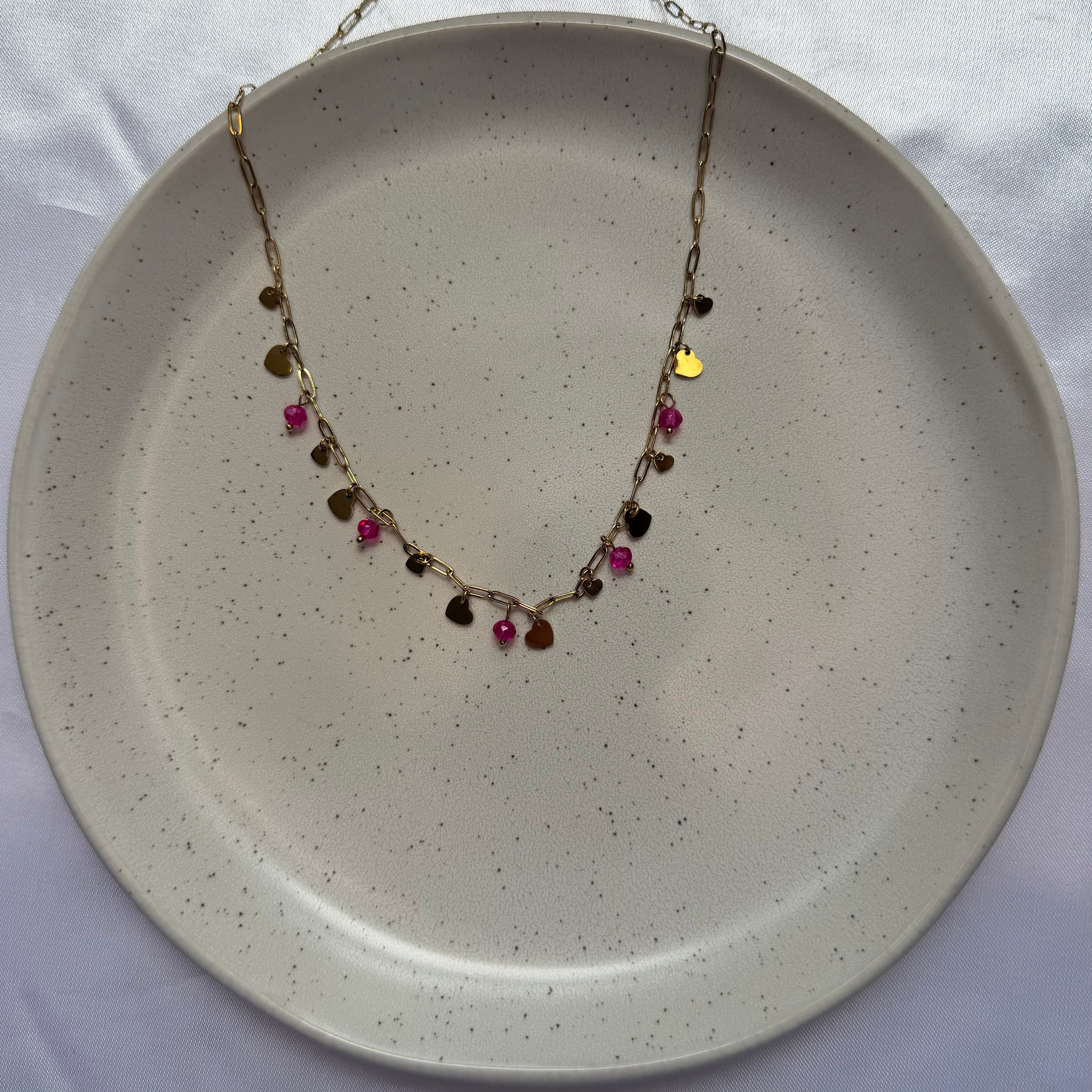 Roze Hartjes Heart | Ketting