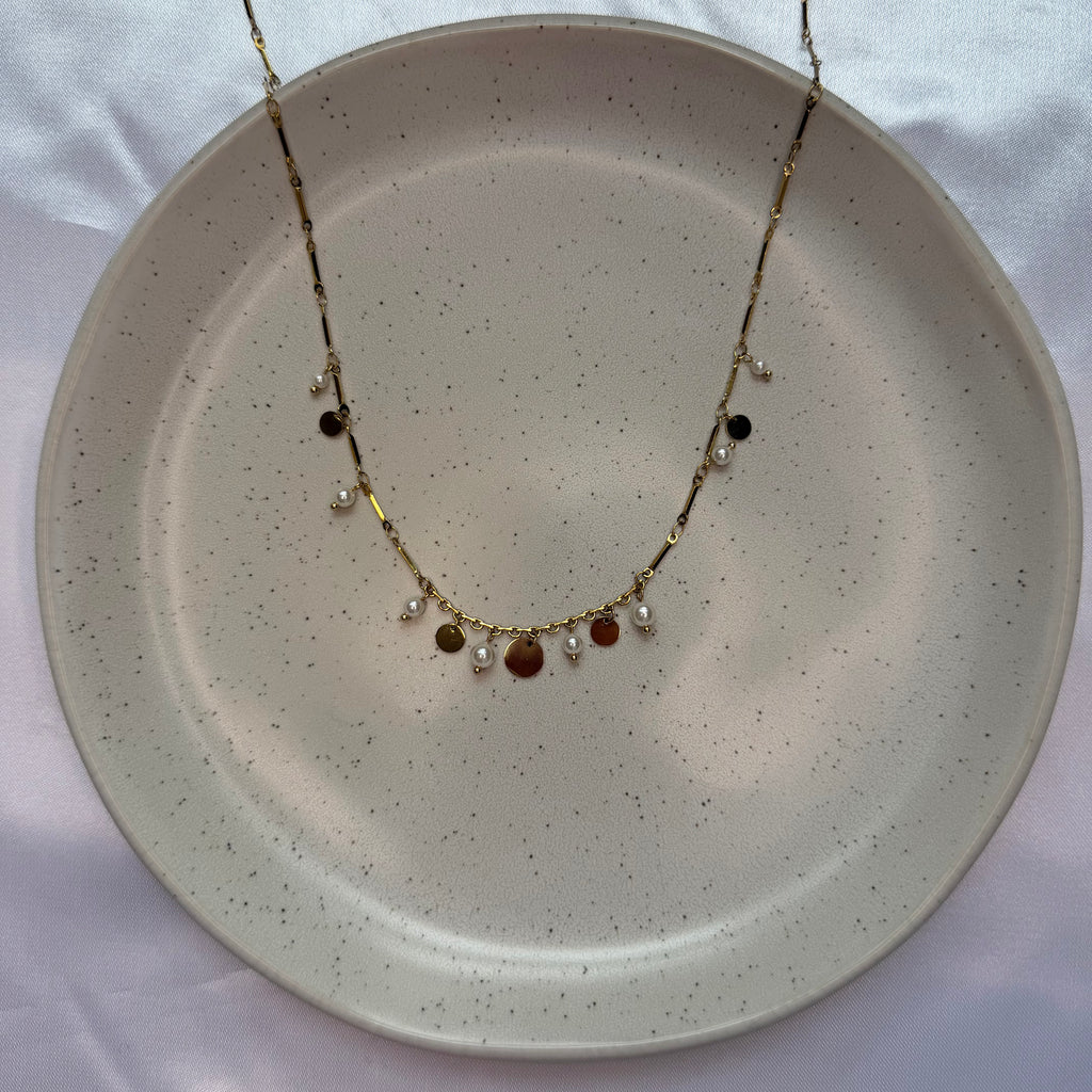 Witte Pearl Coins | Ketting