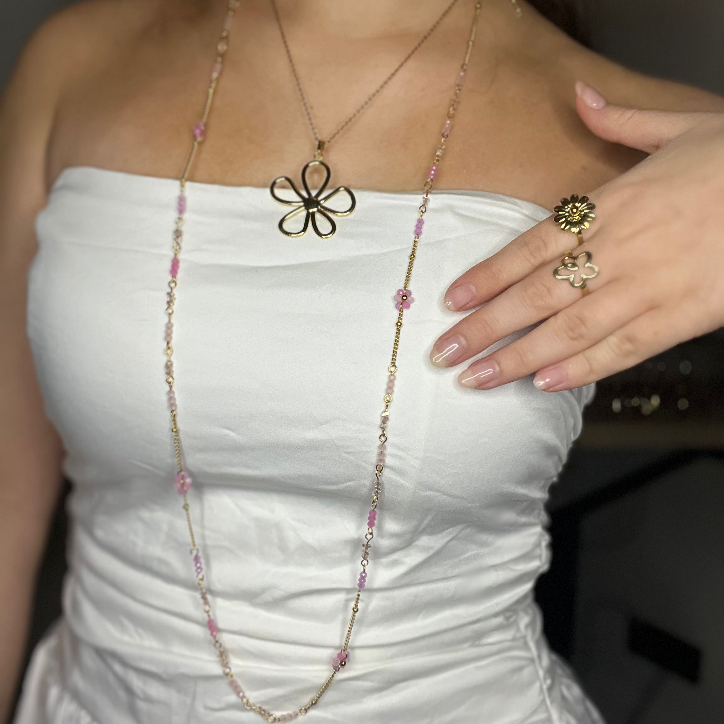 Roze Flower | Ketting