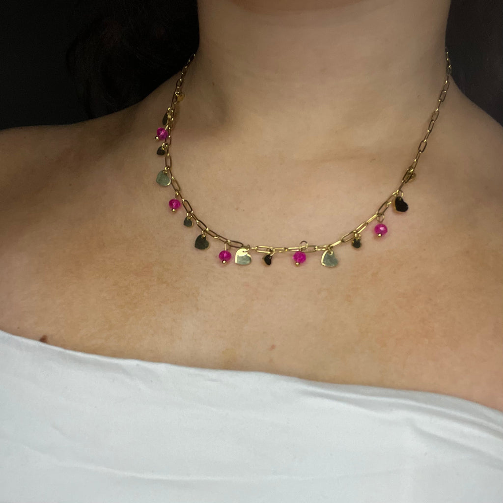 Roze Hartjes Heart | Ketting