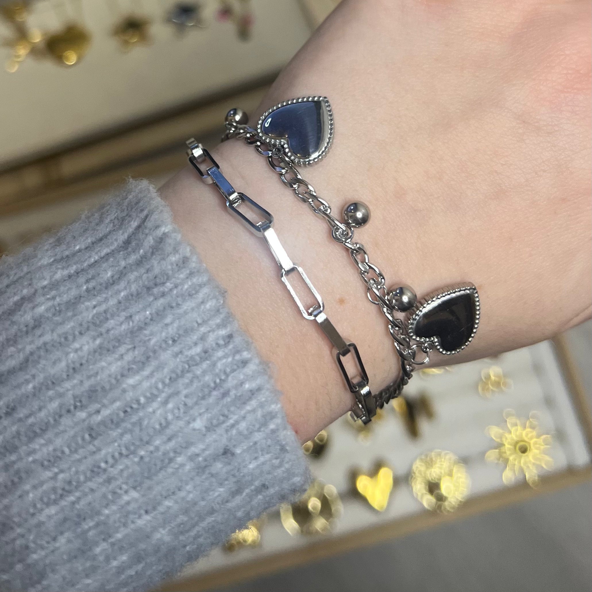 Chunky Double Heart | Armband