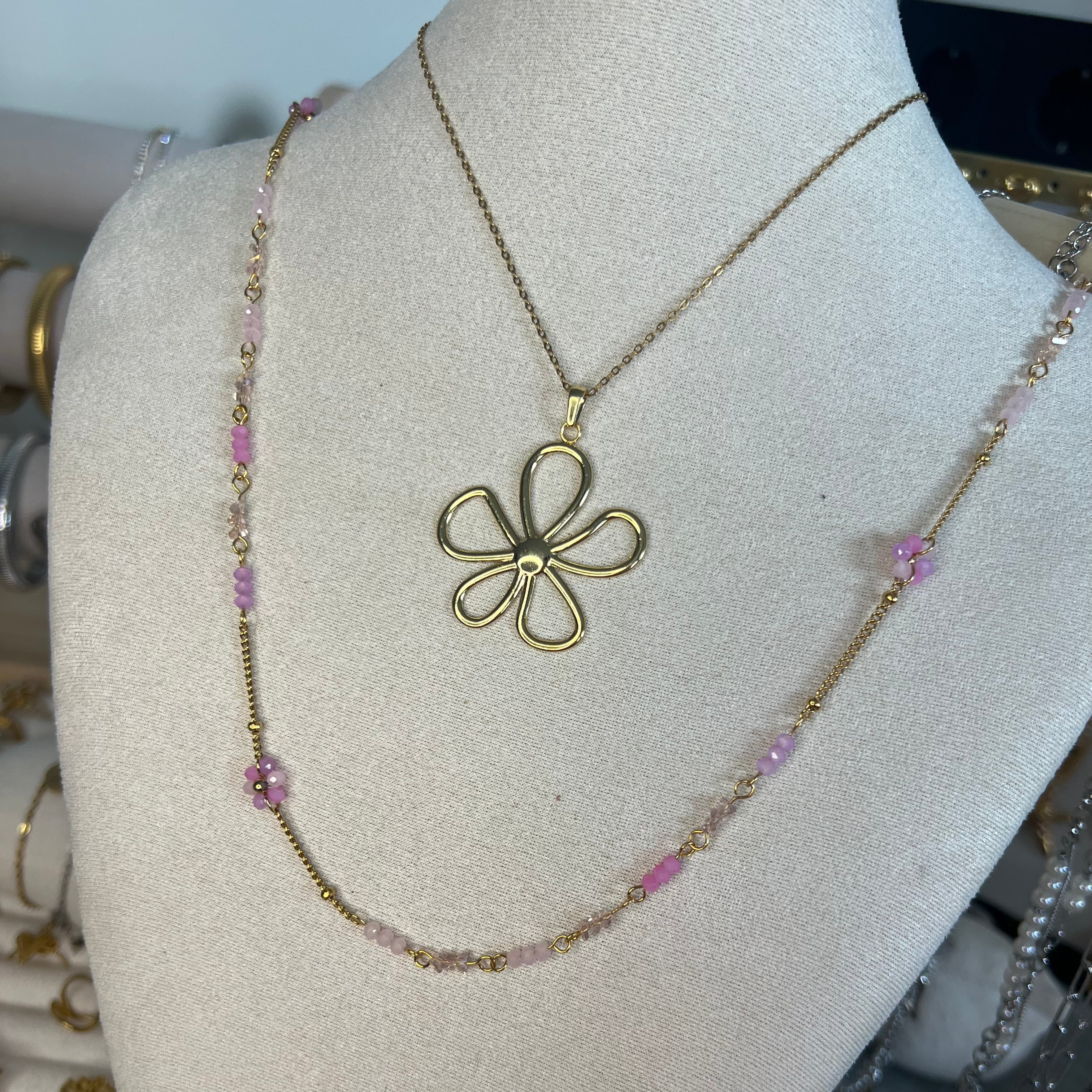 Roze Flower | Ketting
