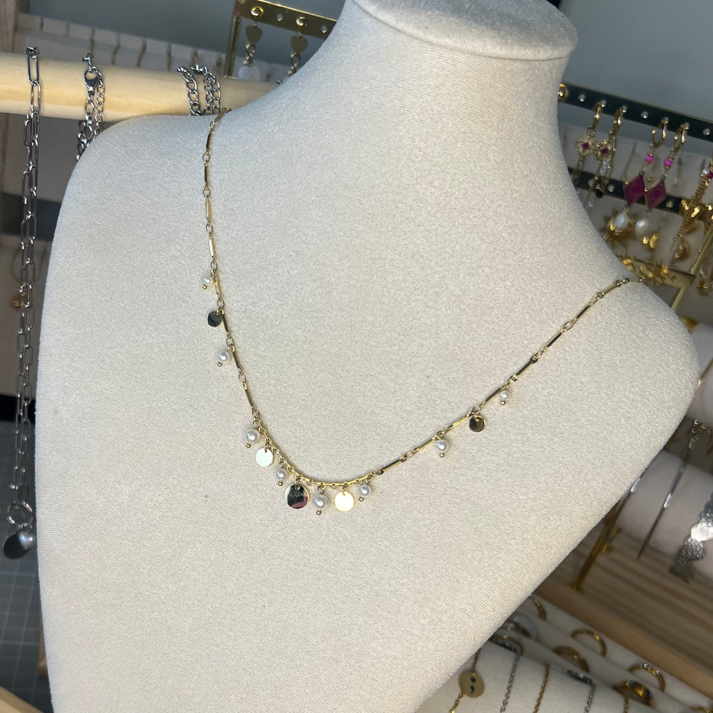 Witte Pearl Coins | Ketting