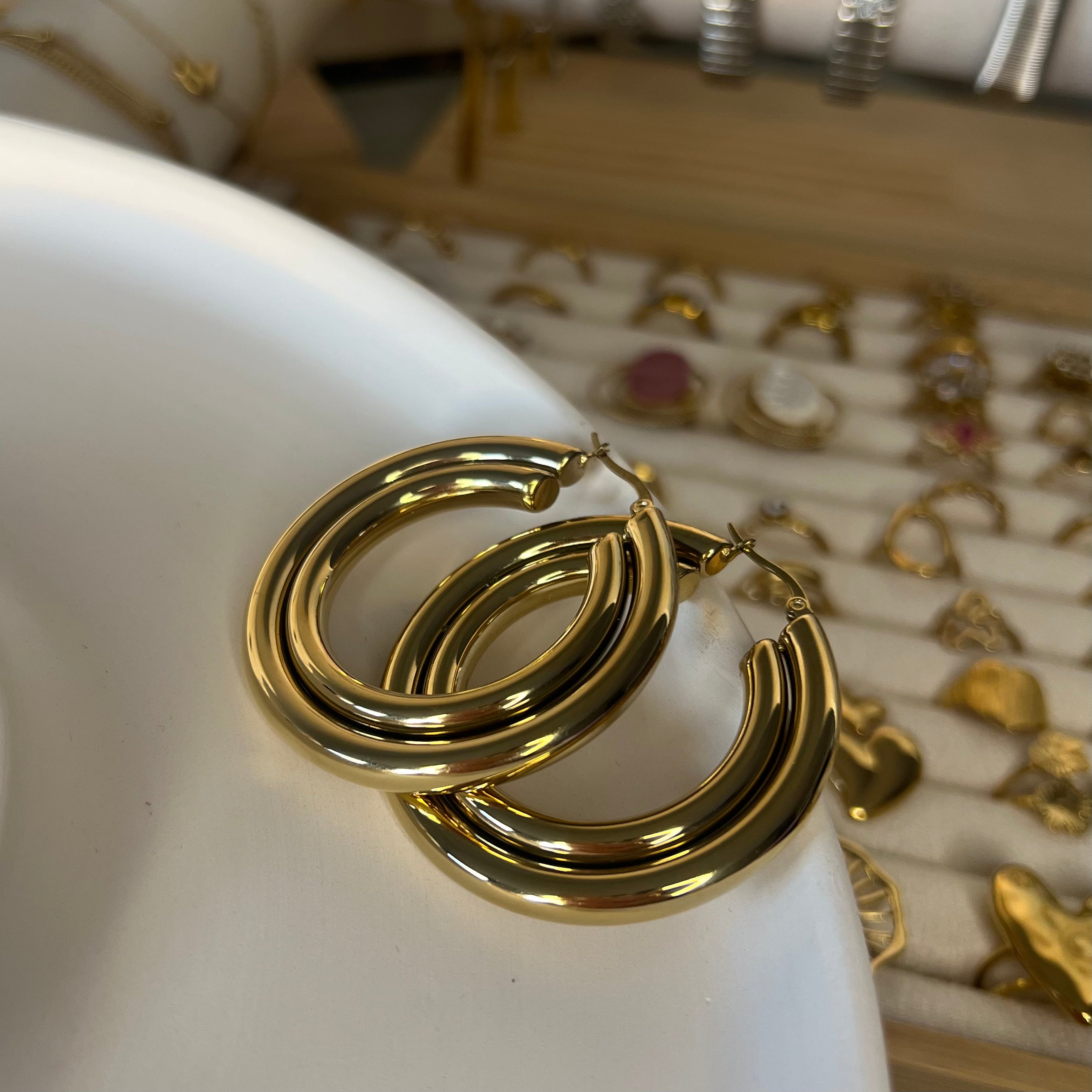 Small Double Align Hoops | Oorbellen