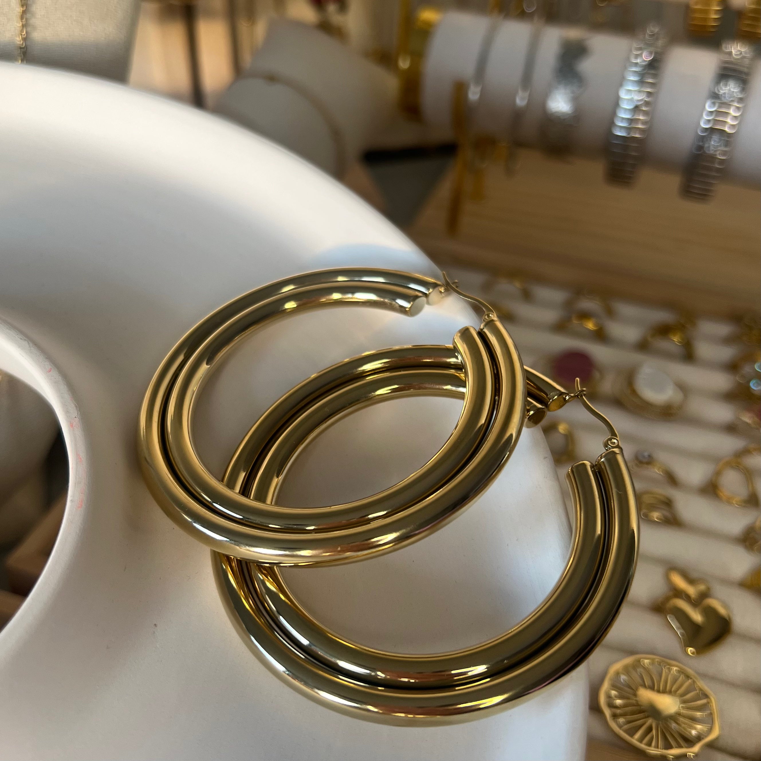 Big Double Align Hoops | Oorbellen