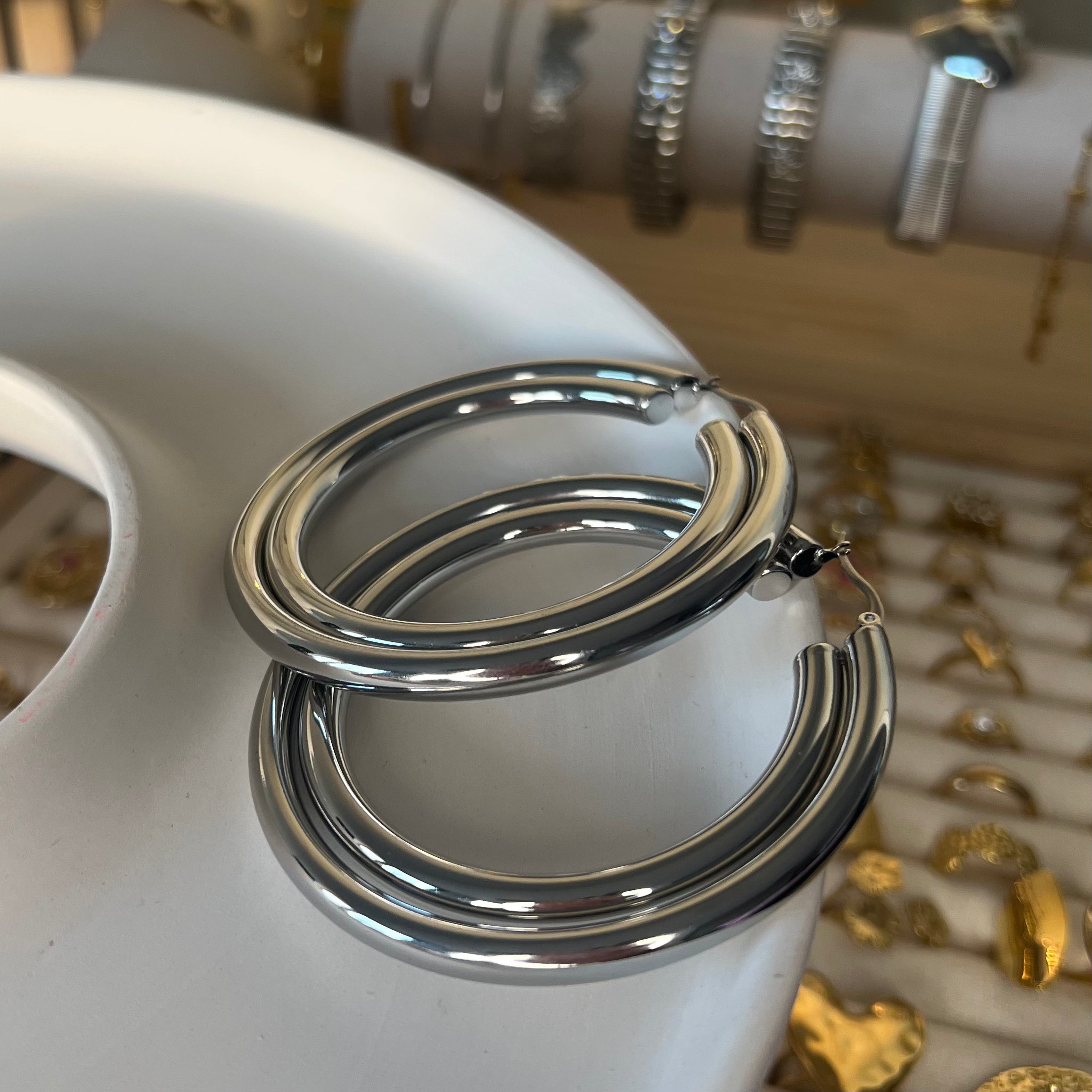 Big Double Align Hoops | Oorbellen