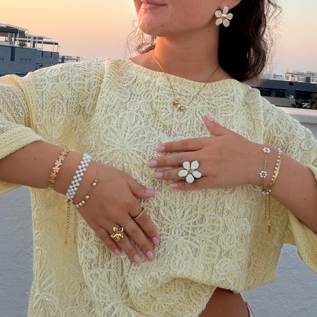 Witte Triple Pearl | Armband